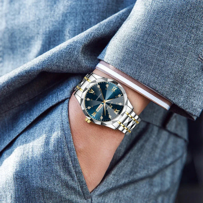 Montre OLEVS Originale 3d À Quartz Étanche En Acier Inoxydable